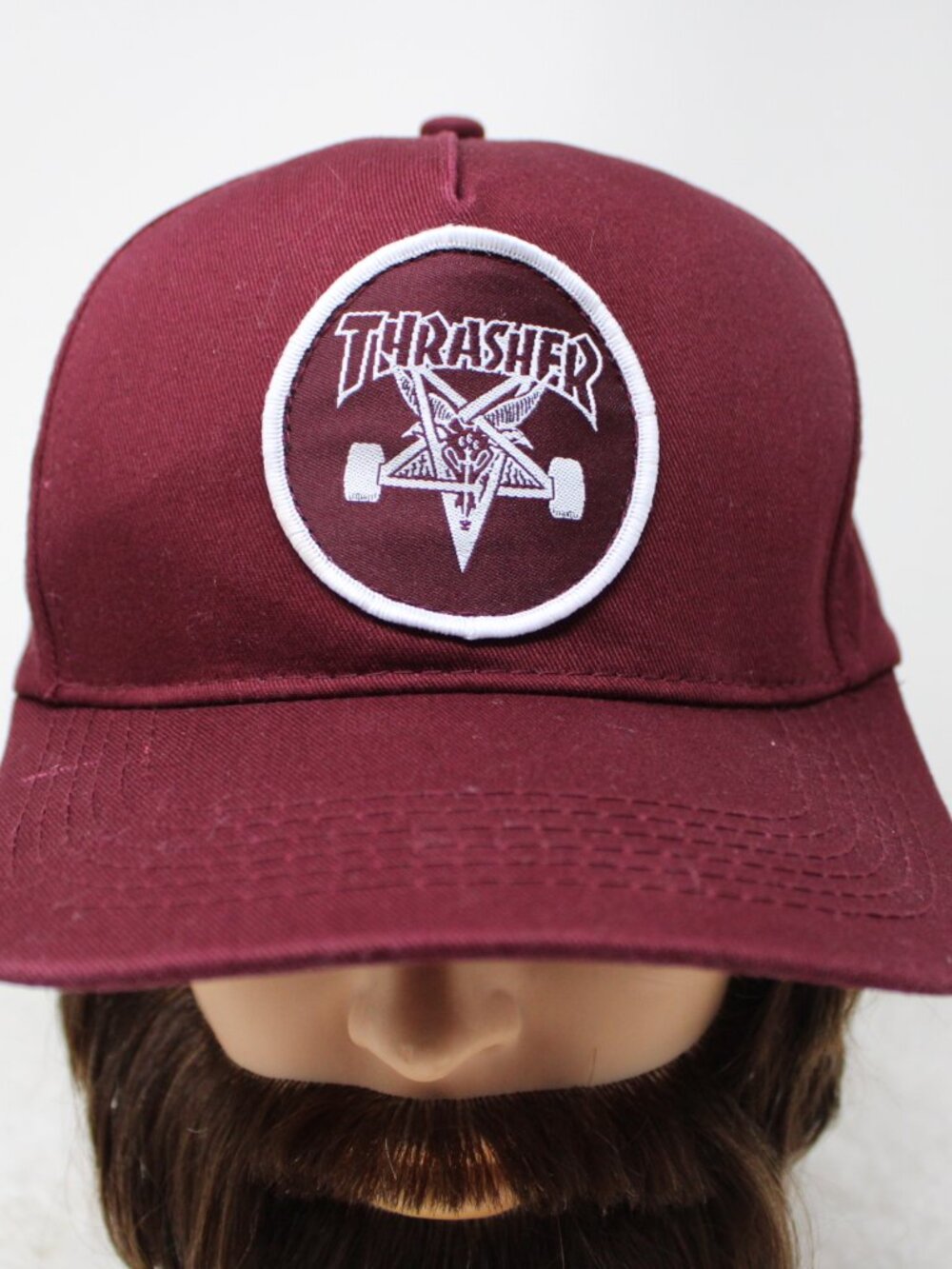Thrasher Hat Mens Snapback Adjustable Burgundy Skateboarding Cotton Baseball Cap